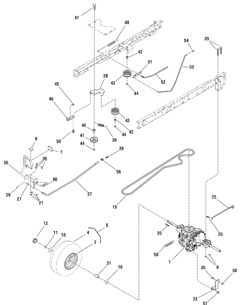 Motion Drive Group - Hydro Drive - Hydro Gear T2 (7501094) Diagram and Parts List for 7800497-EBL155420H 2009 Briggs and Stratton Lawn Tractor